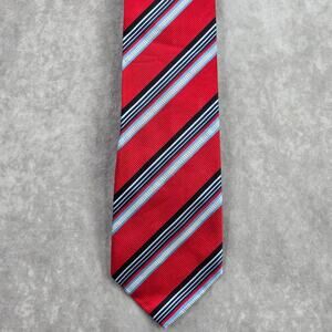 XMI Classic Red Blue Italy Stripe Repp Geometric Executive Silk Neck Tie Men's‎